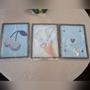 Set Of 3 Black Framed Poker Wall Art Lets Go Girls Wall Art